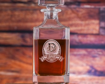 Custom Engraved Square Whiskey Decanter