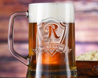 Custom Beer Mug / Monogram Beer Mug / Custom Beer Glasses / Etched Beer Glasses