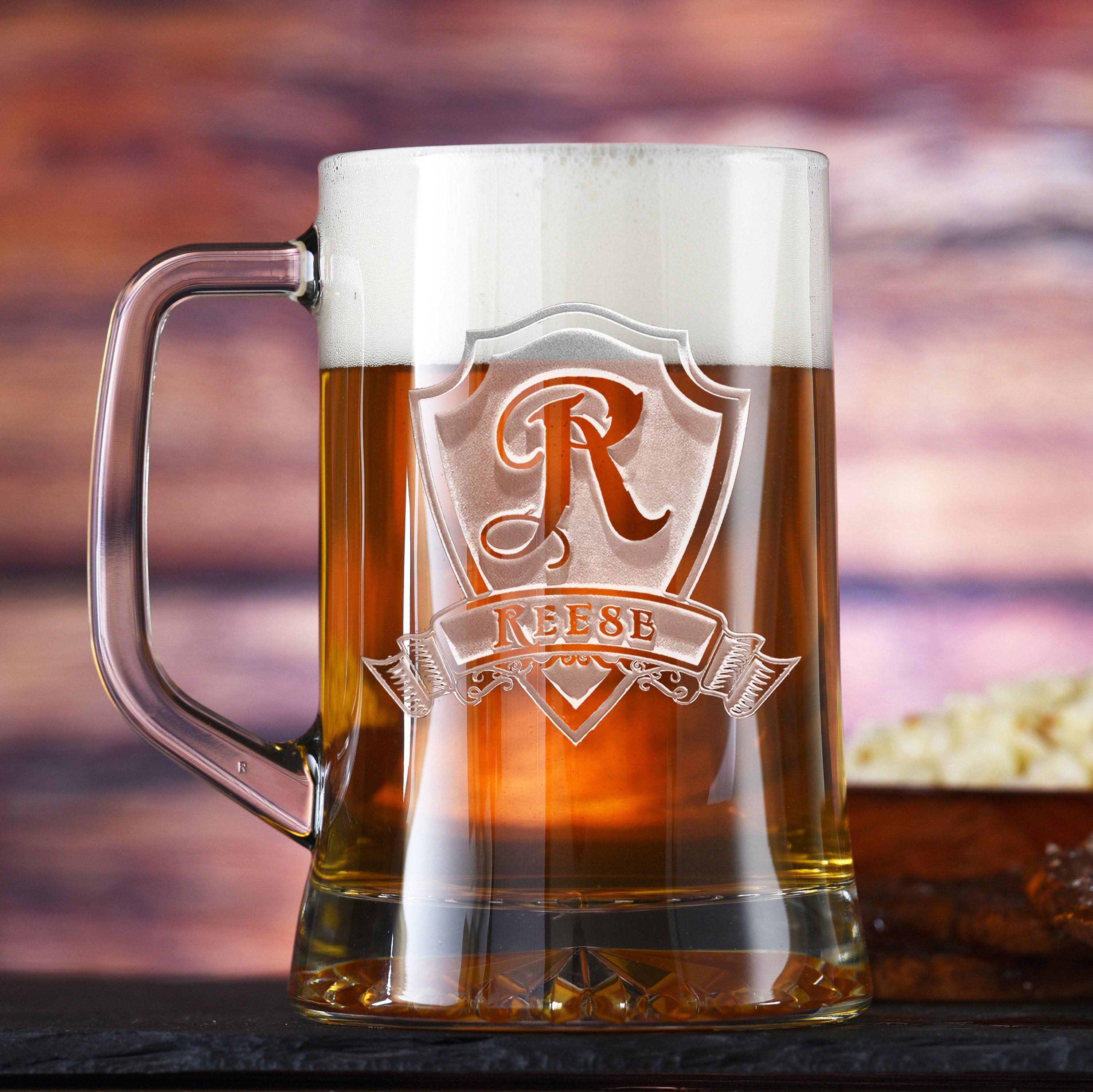 Custom Beer Mug / Monogram Beer Mug / Custom Beer Glasses / Etched Beer  Glasses