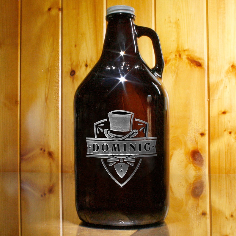 Groomsmen Beer Growler Gift Custom Engraved Amber Beer Jug Etsy UK