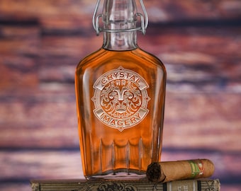 Custom Logo Engraved Whiskey Flask