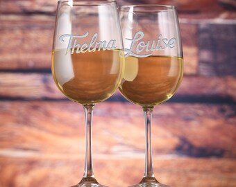 Thelma y Louise grabaron vino copa juego de regalo