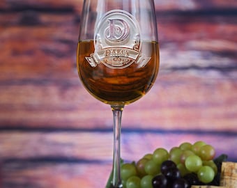 Monogrammed Engraved Personalized Wine Glass Gifts