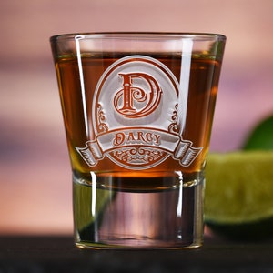 Monogram Name Engraved Shot Glasses for Whiskey Lovers