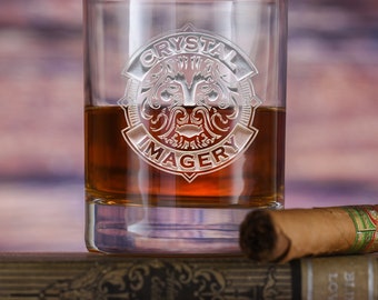 Your Logo Stolzle Crystal Custom Engraved Whiskey Rocks Glass - Set of 5