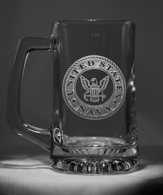 Navy Seal Beer Mug Engraved Etched Navy Glass Set of 2 Etsy