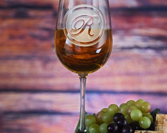 Monogram Engraved Wine Glass