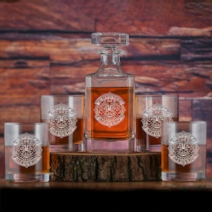 Your Custom Logo Whiskey Decanter and Glasses Gift Set