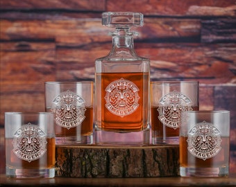 Your Custom Logo Whiskey Decanter and Glasses Gift Set