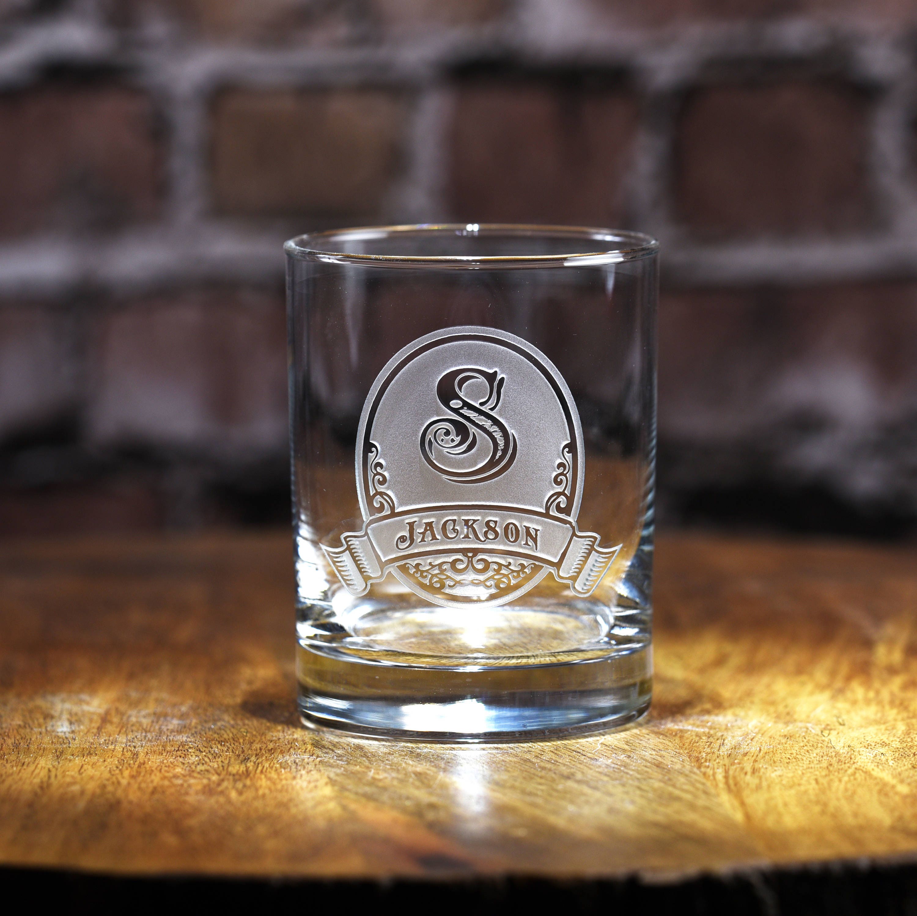 Engraved Whiskey Bourbon Rocks Glasses Monogram ...