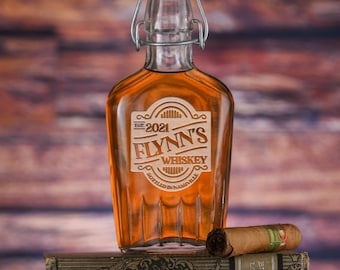 Custom Whiskey Bottle Label Flask