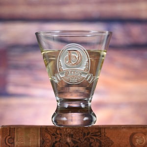 Engraved Monogram Cosmo Cocktail Martini Glass, Modern Wine Glass
