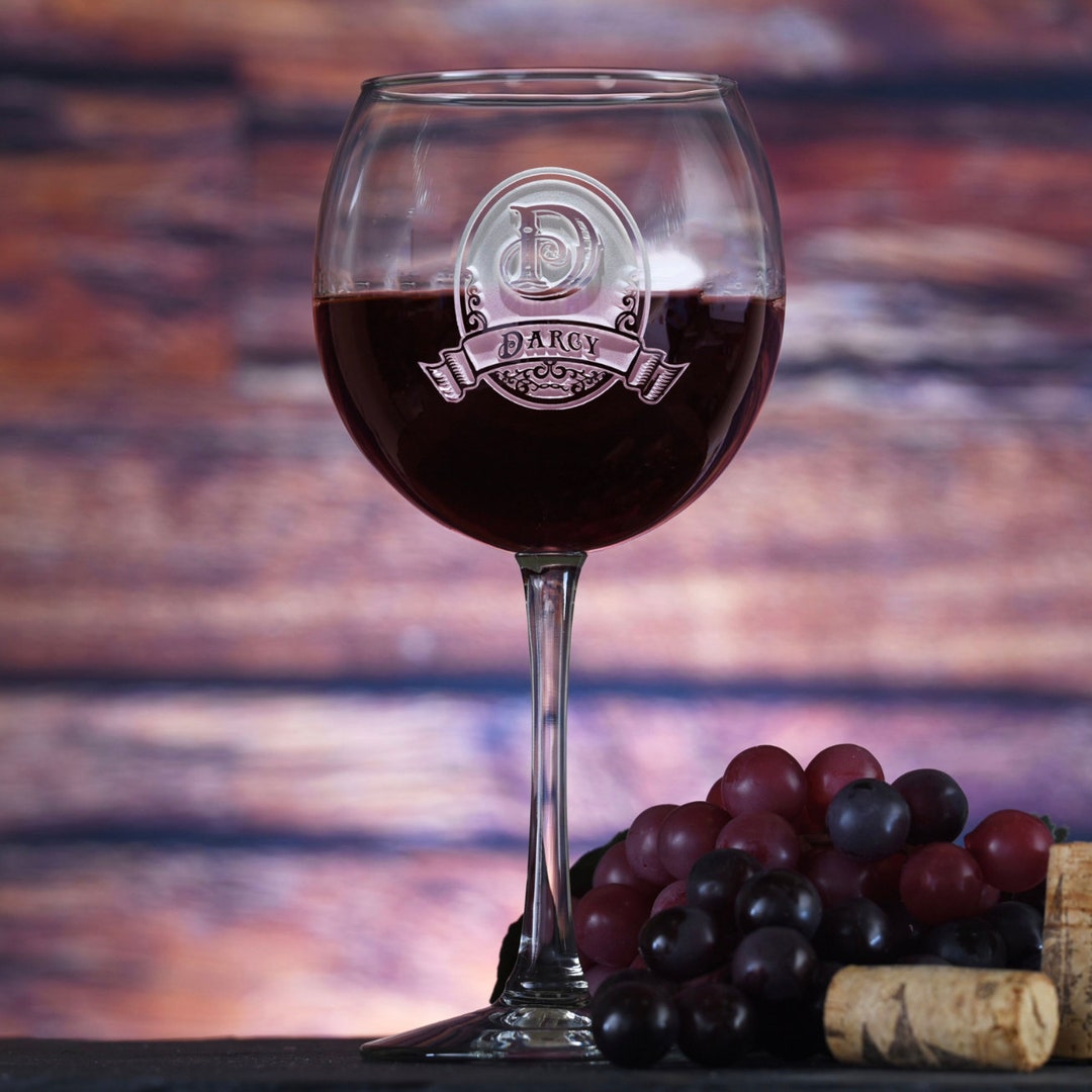 Red Wine Glass, Engraved Balloon Personalized Red Wine Glasses - Etsy