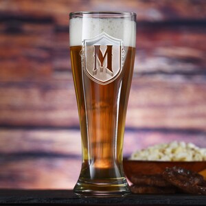 Pilsner Beer Glass, Custom Engraved Personalized Barware Gifts