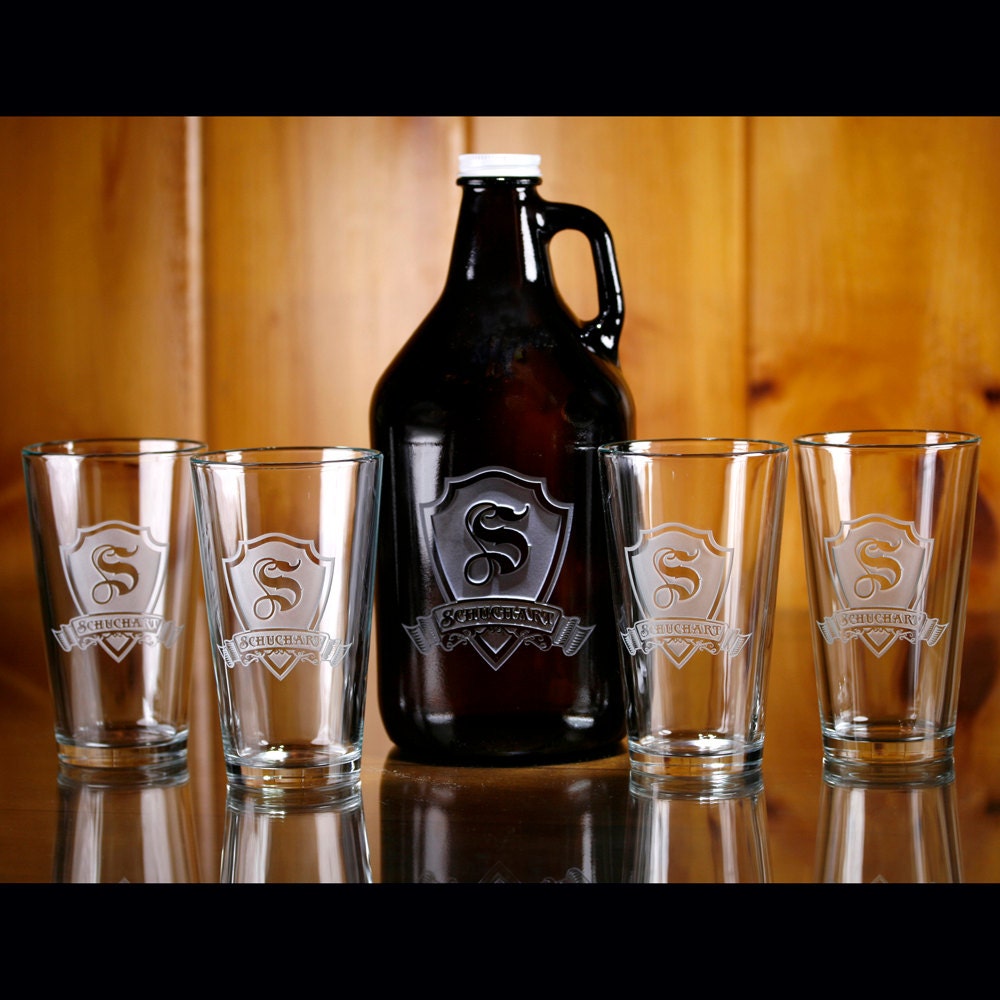 Beer Growler Pint Pub Glass Set Home Brew Jugs Bottles Etsy