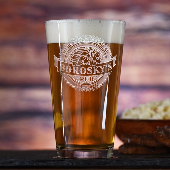 Hobs Pub Pint Glasses Personalized