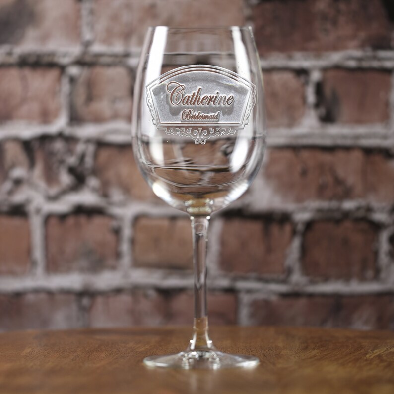 Engraved Maid of Honor Wine Glass Personalized Gift Special Order
