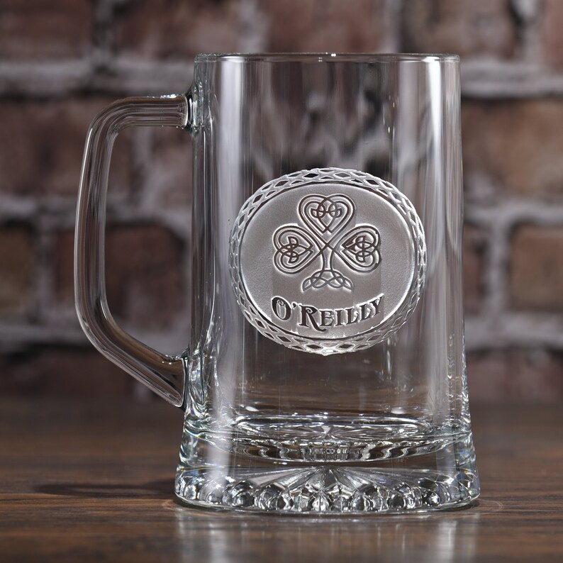 Irish Beer Mug Glass SET OF 4 Engraved Etsy