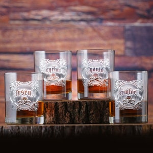 Name Your Poison Whiskey, Scotch, Bourbon, Pick Your Poison Set of 4
