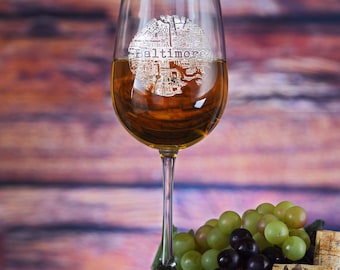 Street Map Hometown City Etched Wine Glasses