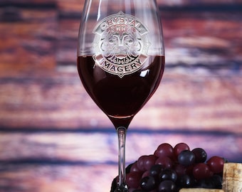 Your Custom Logo Engraved Crystal Red Wine Glasses