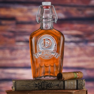 Personalized Monogram Whiskey Flask, Engraved Gifts