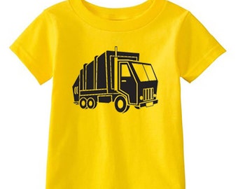 Kids' LEECH DEPT. - Cartoon Garbage Truck - Yellow T-Shirt & more colors