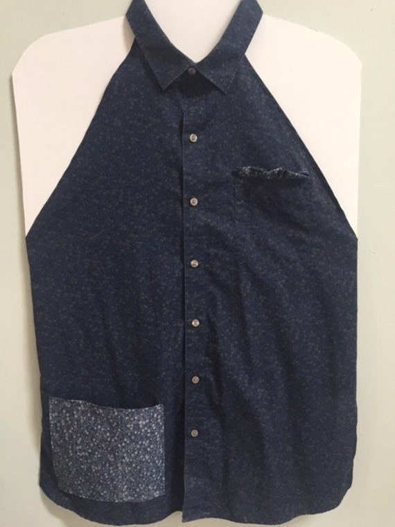 apron made from men's dress shirt Upcycled Men's Dress Shirt Apron