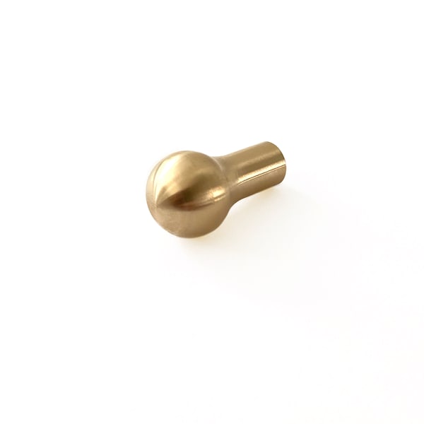 Mid Century Modern Style RYAN Solid Brass Small Replacement Knob Teardrop Door Pull Cabinet Hardware Minimal Drawer Handle