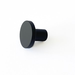 FACTORY SECONDS Mid Century Modern Style DOTTIE Round Matte Black Flat Small Replacement Knob Door Pull Cabinet Hardware Drawer Handle
