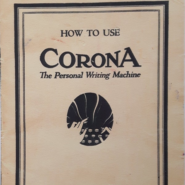 CORONA personal typewriter manual for free.