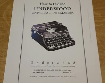 UNDERWOOD universal typemaster manual.