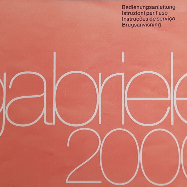 Schreibmaschine Handbuch für GABRIELE 2000 Kostenlos