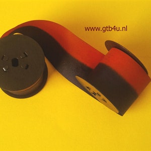 Ink Ribbon width = 25 mm ( 1 inch),  Black/red, each about 12,7mm  1/2 inch