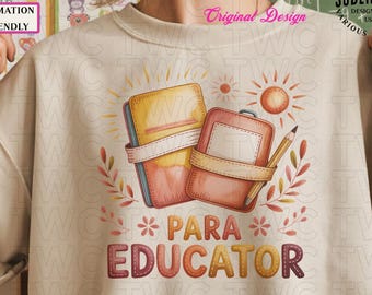 パラ教育者 PNG レトロ学校スタッフ デジタルダウンロード 昇華デザイン