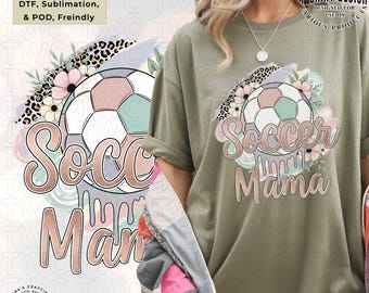 Soccer Mama Pastel Leopard PNG: Floral Sublimation Design (Digital Download)