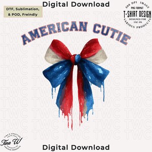 American Cutie PNG: Patriotic Sublimation Design (Digital Download)