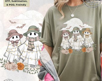 Fall Ghost PNG, Halloween Sublimation Design (Digital Download)