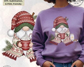 Christmas Gnome PNG Winter Holiday Sublimation