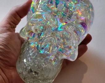 Large Clear Resin Skull, Iridescent Crystal Skull, Resin Skull, Skull,  Crystal Skull, Clear Resin Skull, Skull, Memory Keeper