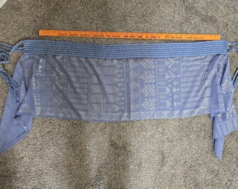 Belly Dance Faux Blue and Silver Assuit Belt, Dance Belt, ATS Style Belt, Fusion Bellydance Belt, Macrame Belt, Faux Assuit