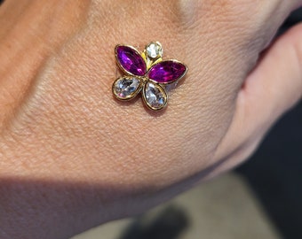 Crystal Butterfly Bindi,  Small Bindi, Purple Wings