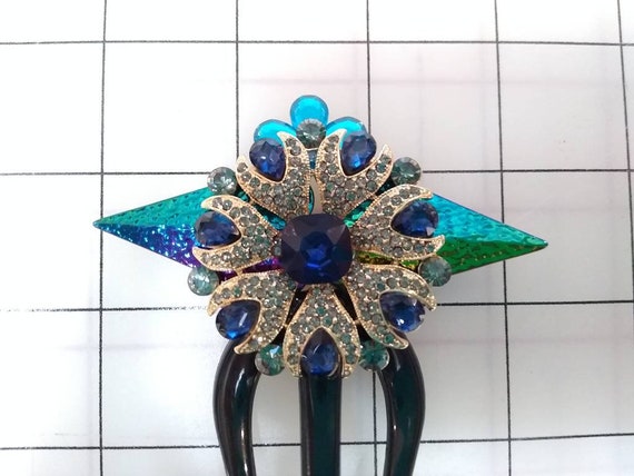 Iridescent Peineta Spanish Comb Etsy