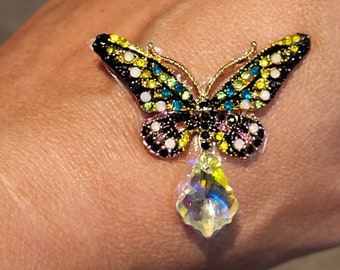 Black Crystal Butterfly Bindi