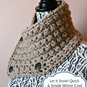 CROCHET PATTERN: Quick and Simple Winter Cowl Pattern
