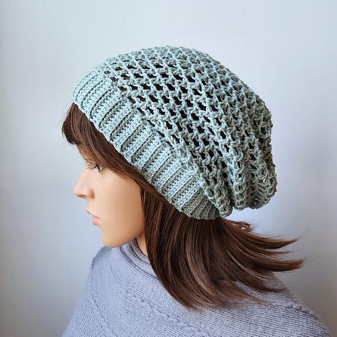 Summer Slouch Crochet Hat Pattern PDF - Easy DK Yarn Beanie Toque - Etsy