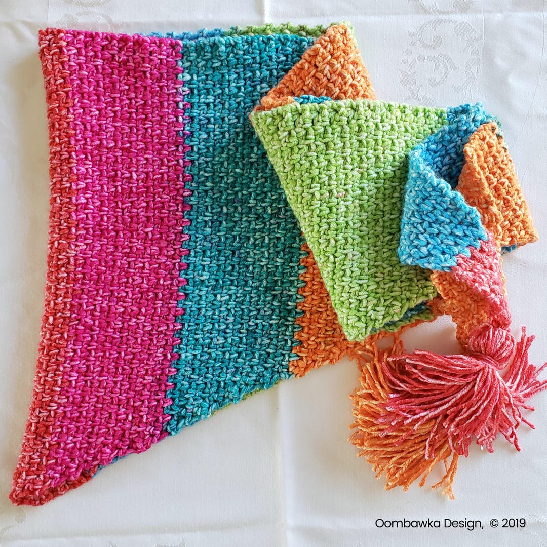 Crochet Triangle Scarf Pattern - Easy Worsted Yarn - Amelia - Pattern ...