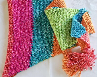Crochet Triangle Scarf Pattern - Easy Worsted Yarn - Amelia - Pattern PDF