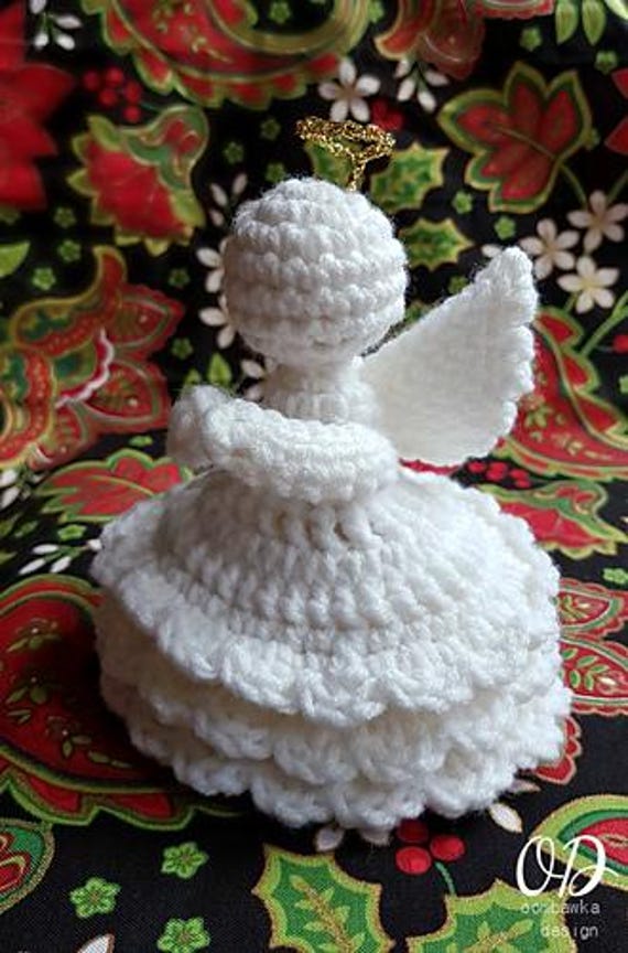38 Crochet Patterns Inspired by Angels: Heavenly, Whimsical, and Giftable Crochet Ideas 4 Crocheted Angel Hanging Ornament