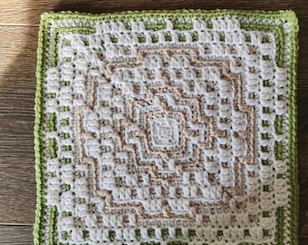Snow Covered Garden Afghan Square Crochet Pattern PDF